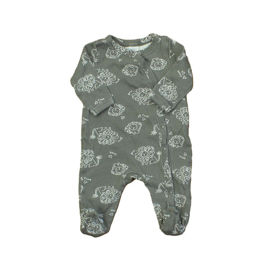 Nordstrom Baby Boys Grey | White 1-piece footed Pajamas Size: New Born Grey | White