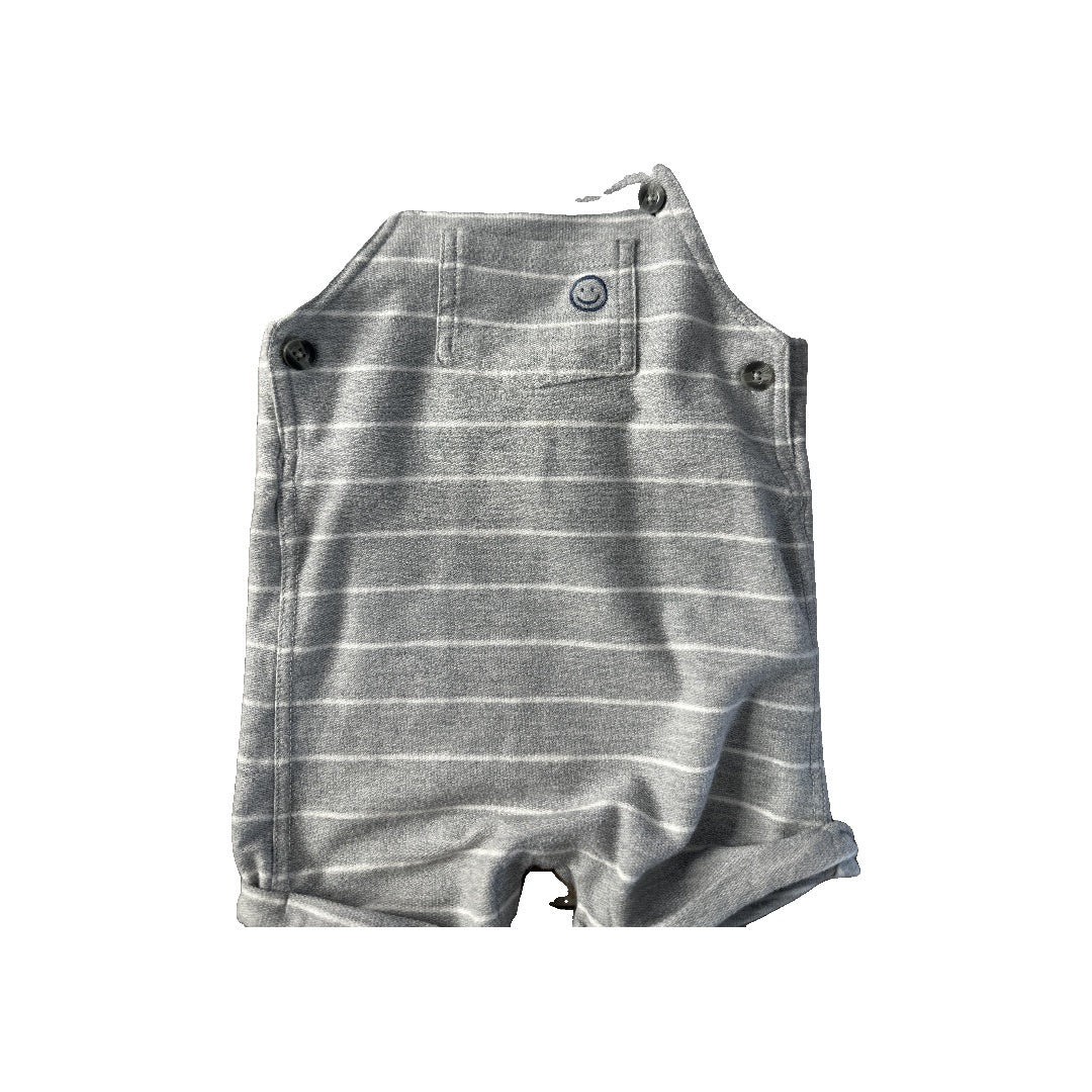 Carters Unisex Grey | White Overalls Size: 24 months Grey | White
