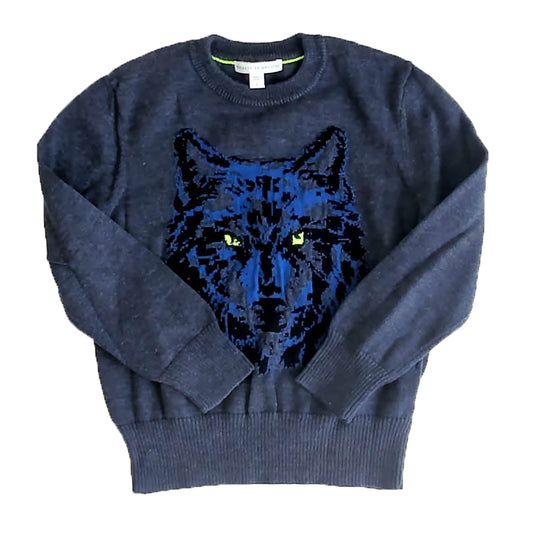 Rockets Of Awesome Boys Grey | Wolf Sweater Size: 5T Grey | Wolf