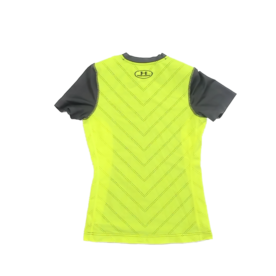 Under Armour Boys Grey | Yellow Athletic Top Size: YLG (14-16 Years) Grey | Yellow