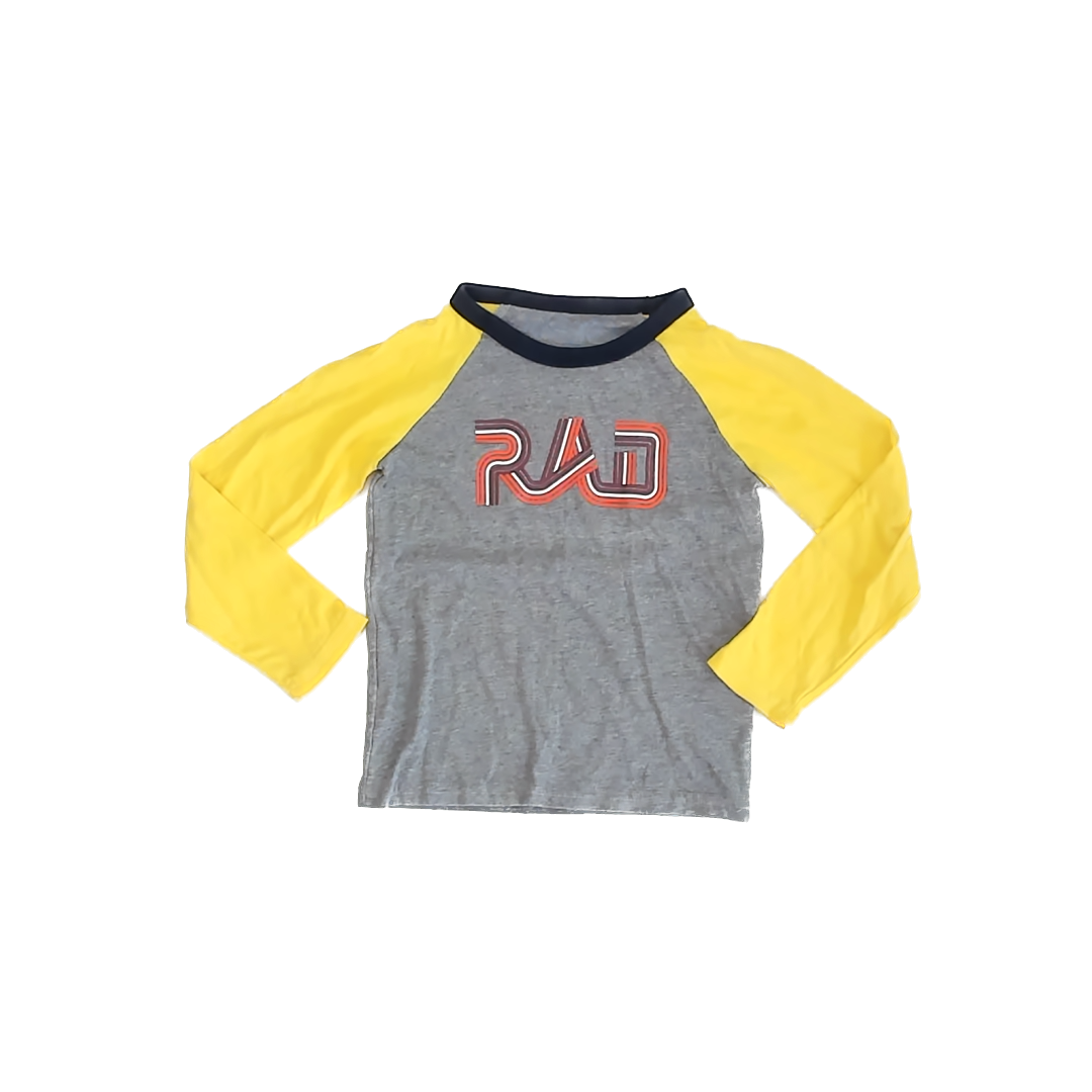 Rockets Of Awesome Boys Grey | Yellow Long Sleeve T-Shirt Size: 5T Grey | Yellow