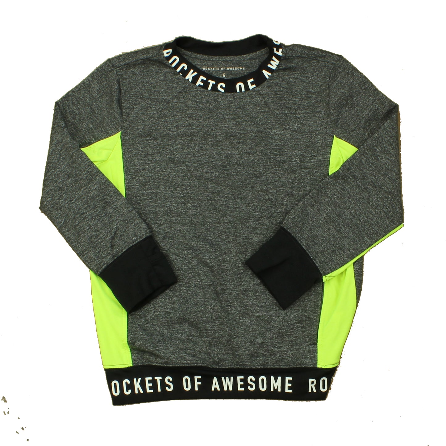 Rockets Of Awesome Boys Grey | Yellow Long Sleeve Shirt Size: 6 Years