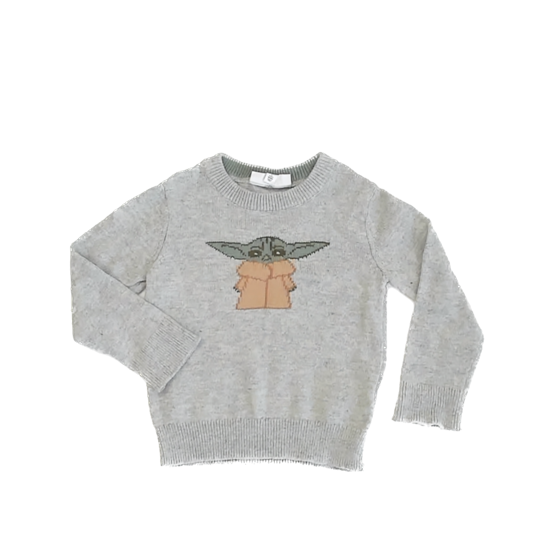Gap x Star Wars Boys Grey | Yoda Sweater Size: 3T Grey | Yoda