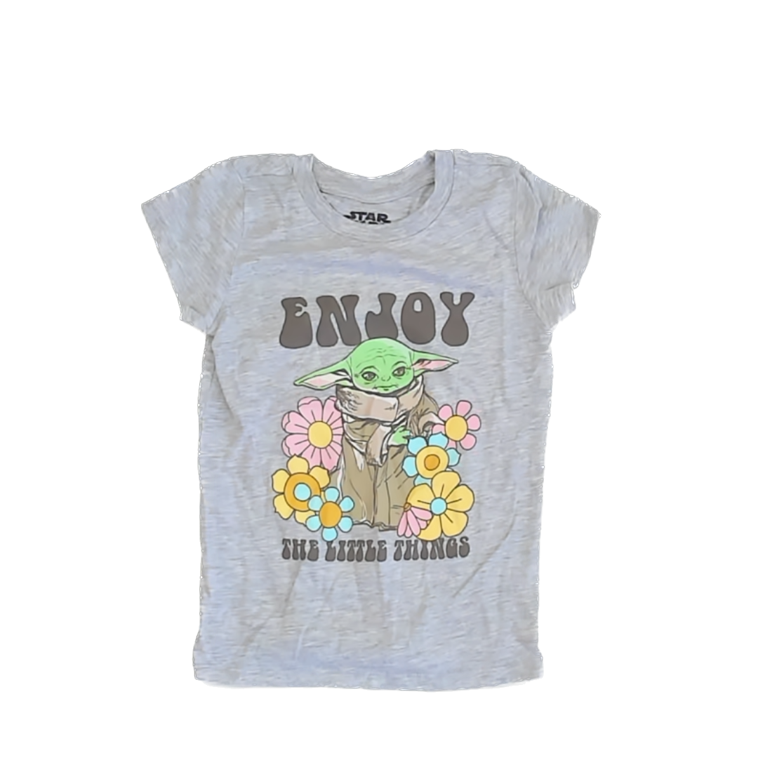 Star Wars Girls Grey | Yoda T-Shirt Size: S (6) Grey | Yoda