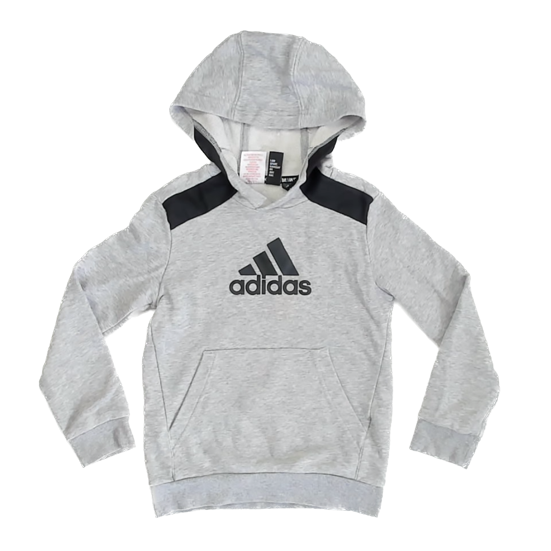 Adidas Boys Grey Hoodie Size: 7-8 Years Grey