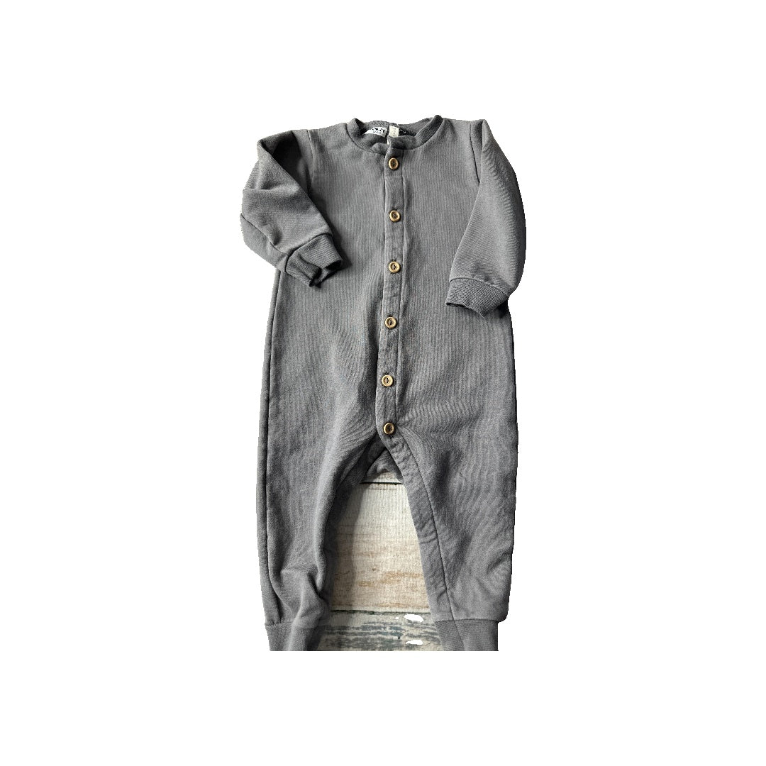 Quincy Mae Unisex Grey Long Sleeve Outfit Size: 6-12 months Grey