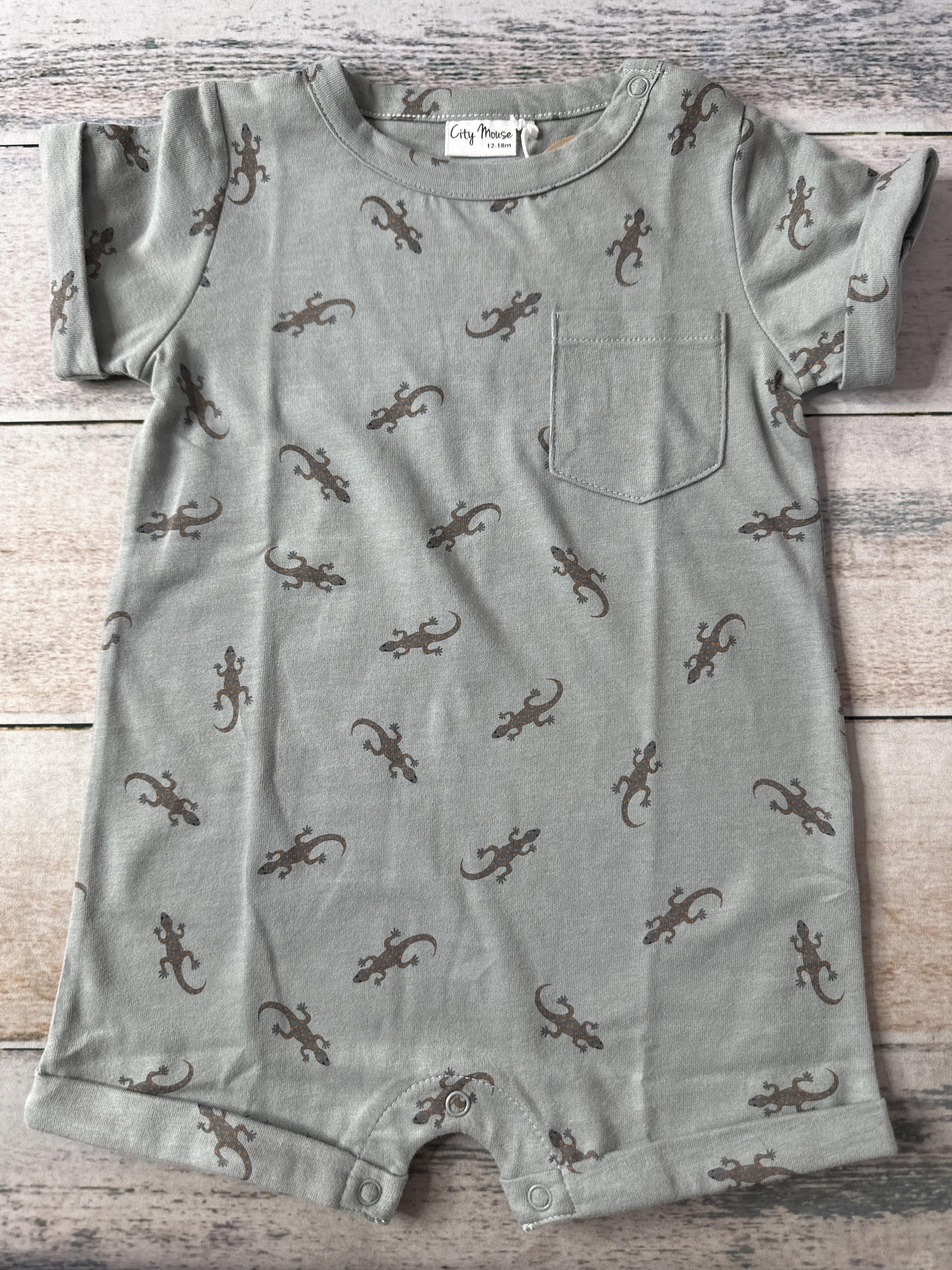 City Mouse Unisex Grey Romper Size: 12-18 months Grey
