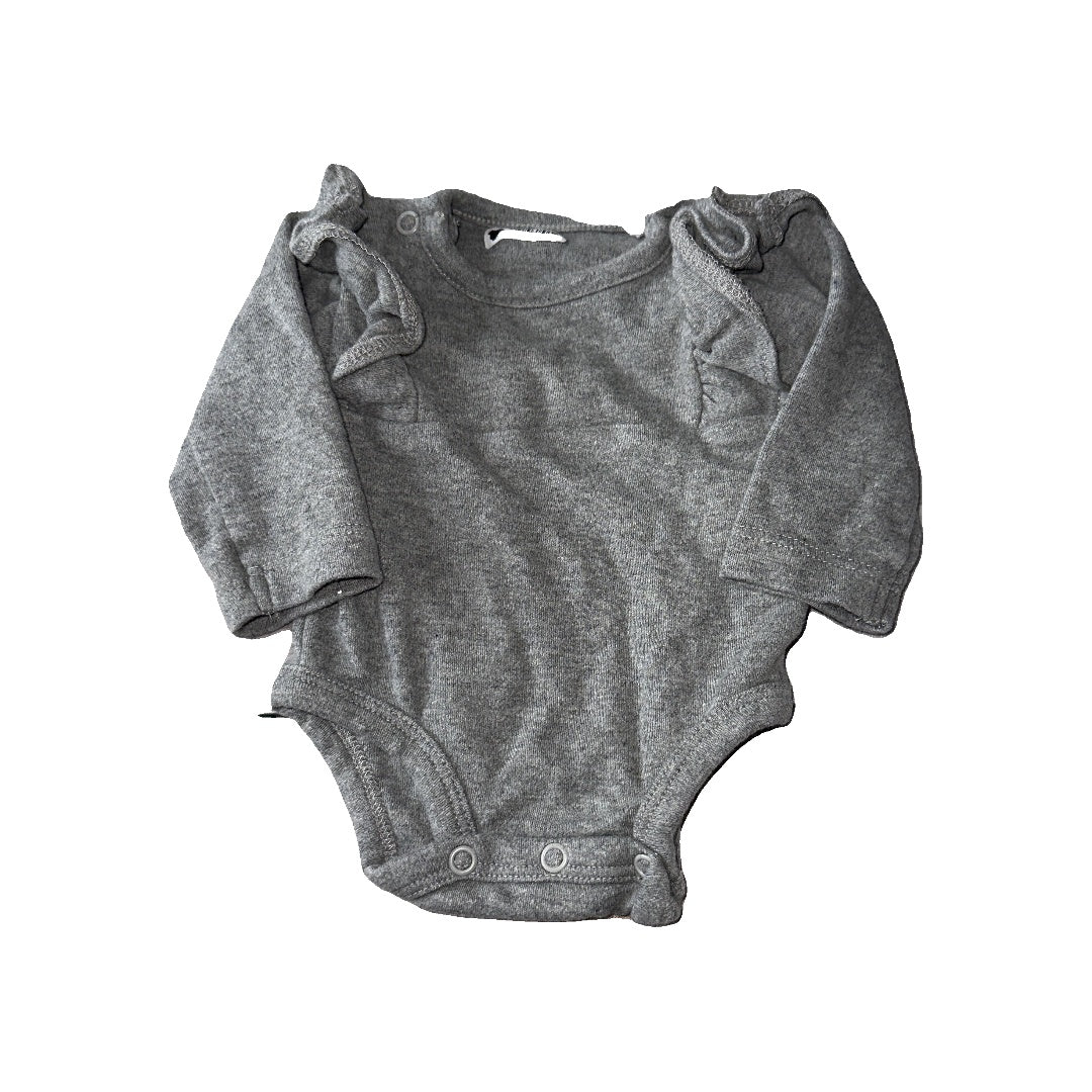 Oliver & Rain Girls Grey Onesie Size: Newborn Grey