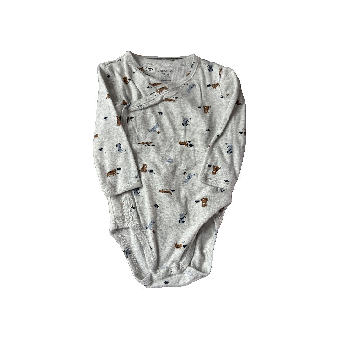 Carters Boys Grey Onesie Size: 12M Grey
