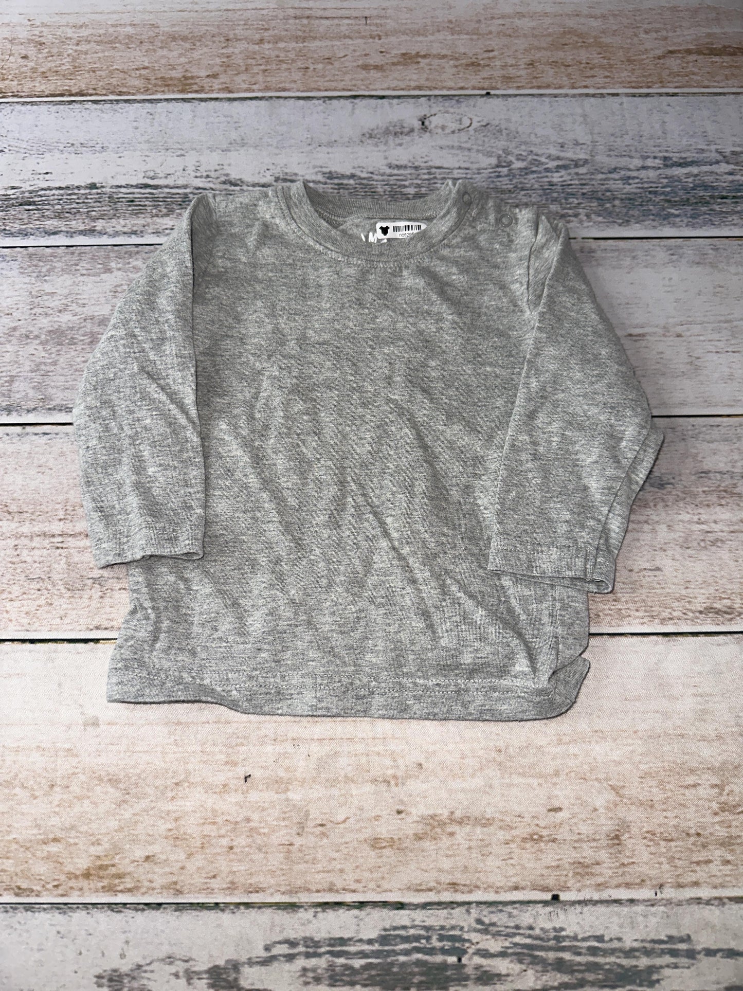 Primary Boys Grey Long Sleeve Shirt Size: 6-12 months Grey