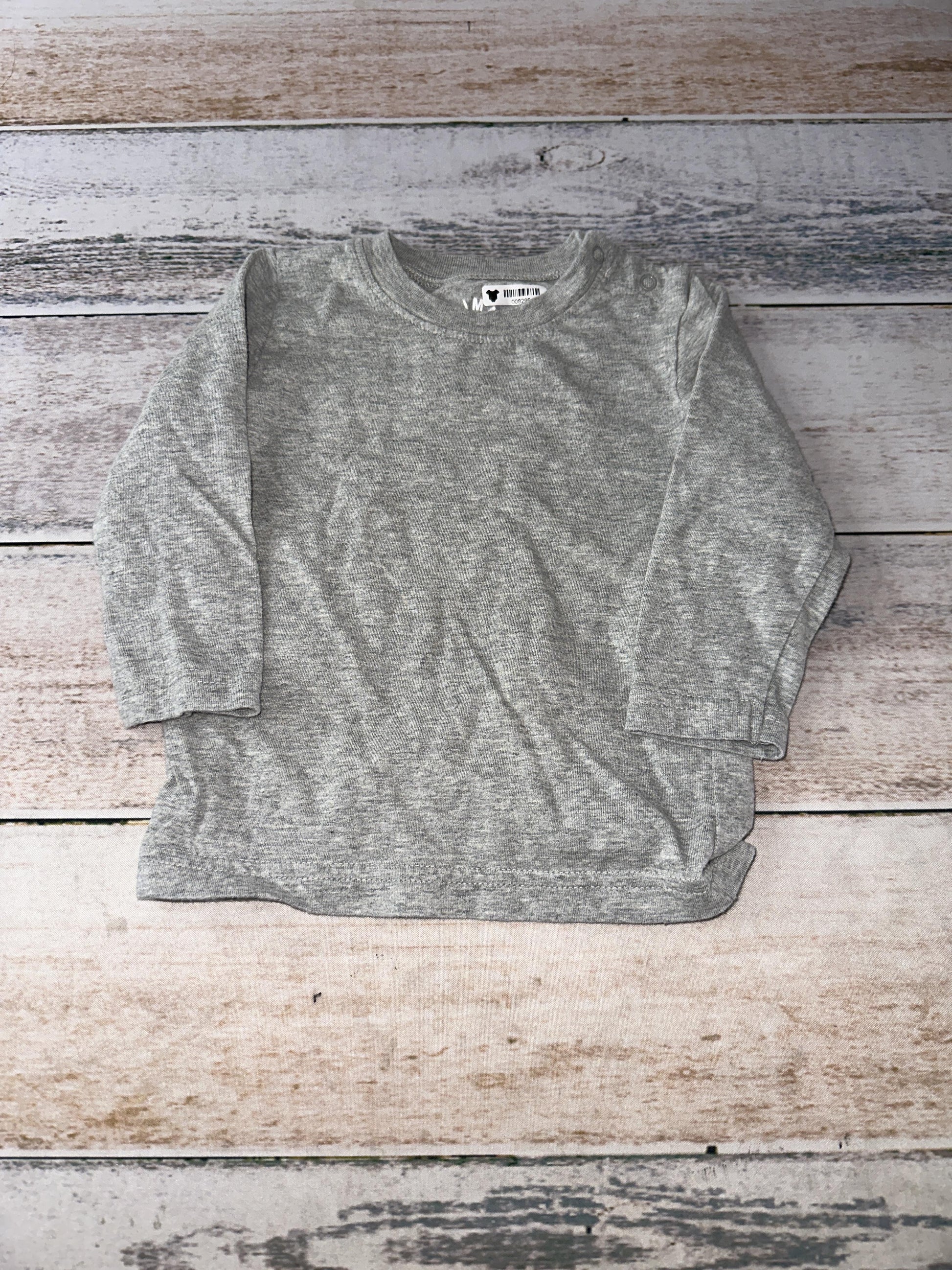 Primary Boys Grey Long Sleeve Shirt Size: 6-12 months Grey