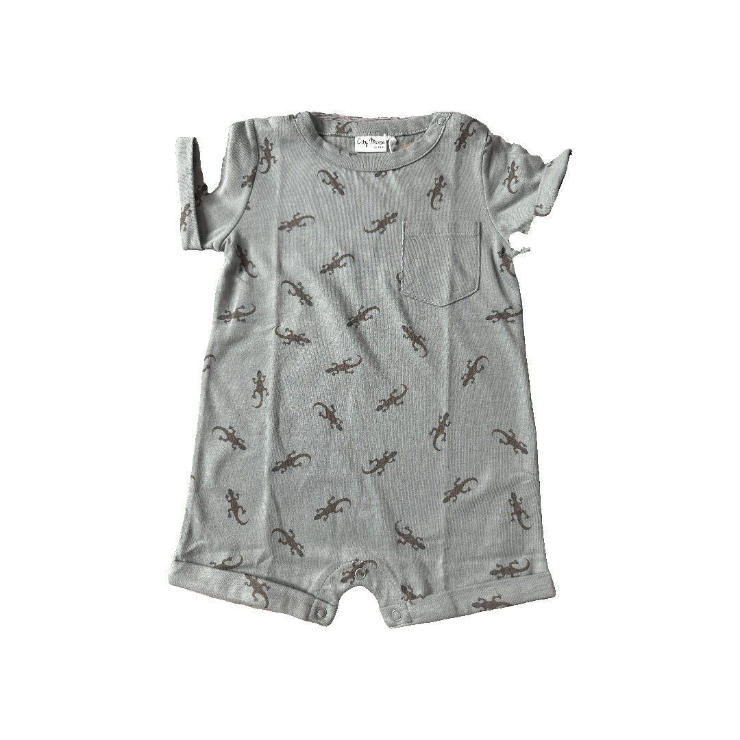 City Mouse Unisex Grey Romper Size: 12-18 months Grey