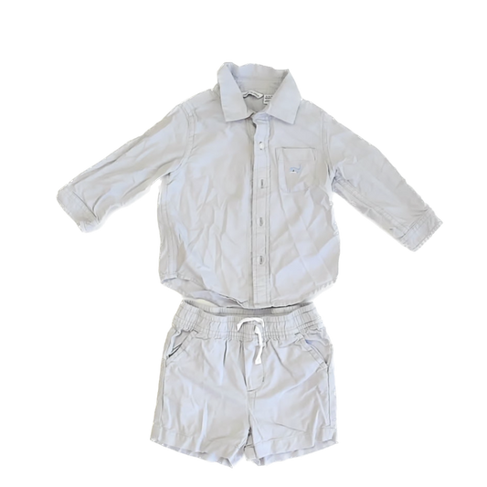 Janie and Jack Boys Grey Apparel Sets Size: 12-18 Months Grey
