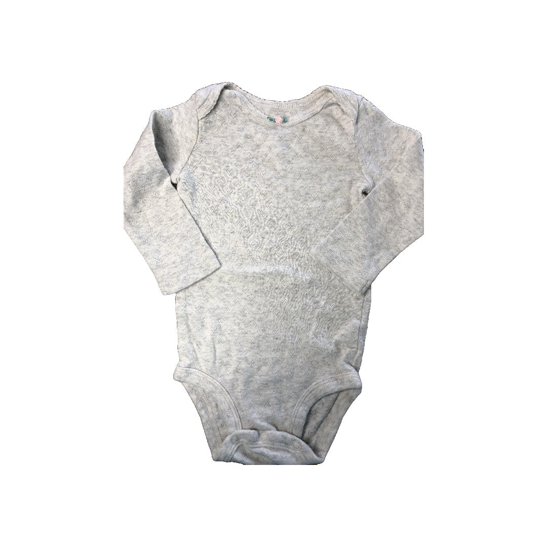 Carters Girls Grey Onesie Size: 12 months Grey