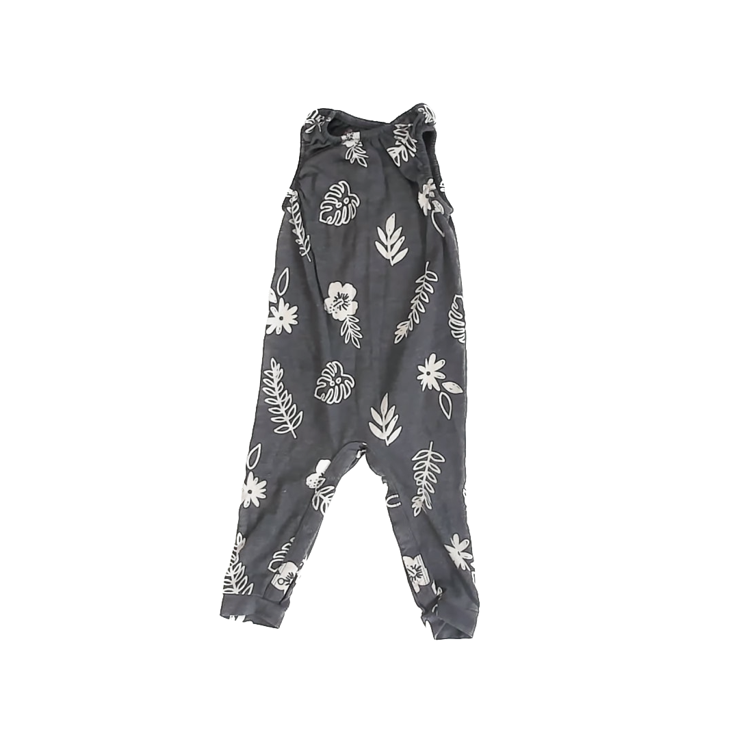 Cat & Jack Girls Grey Romper Size: 12 Months Grey