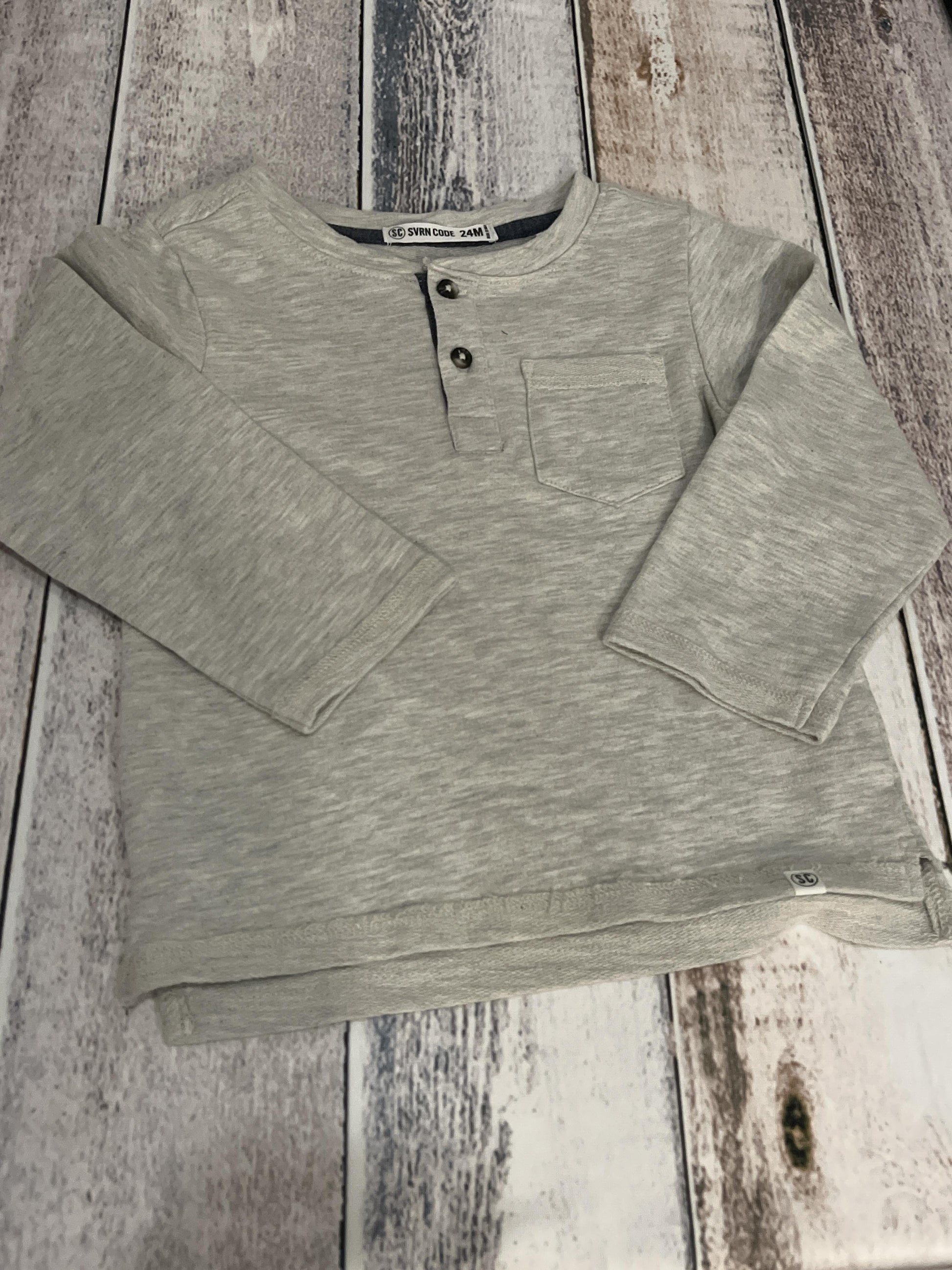 Sovereign Code Boys Grey Long Sleeve Shirt Size: 24 months Grey