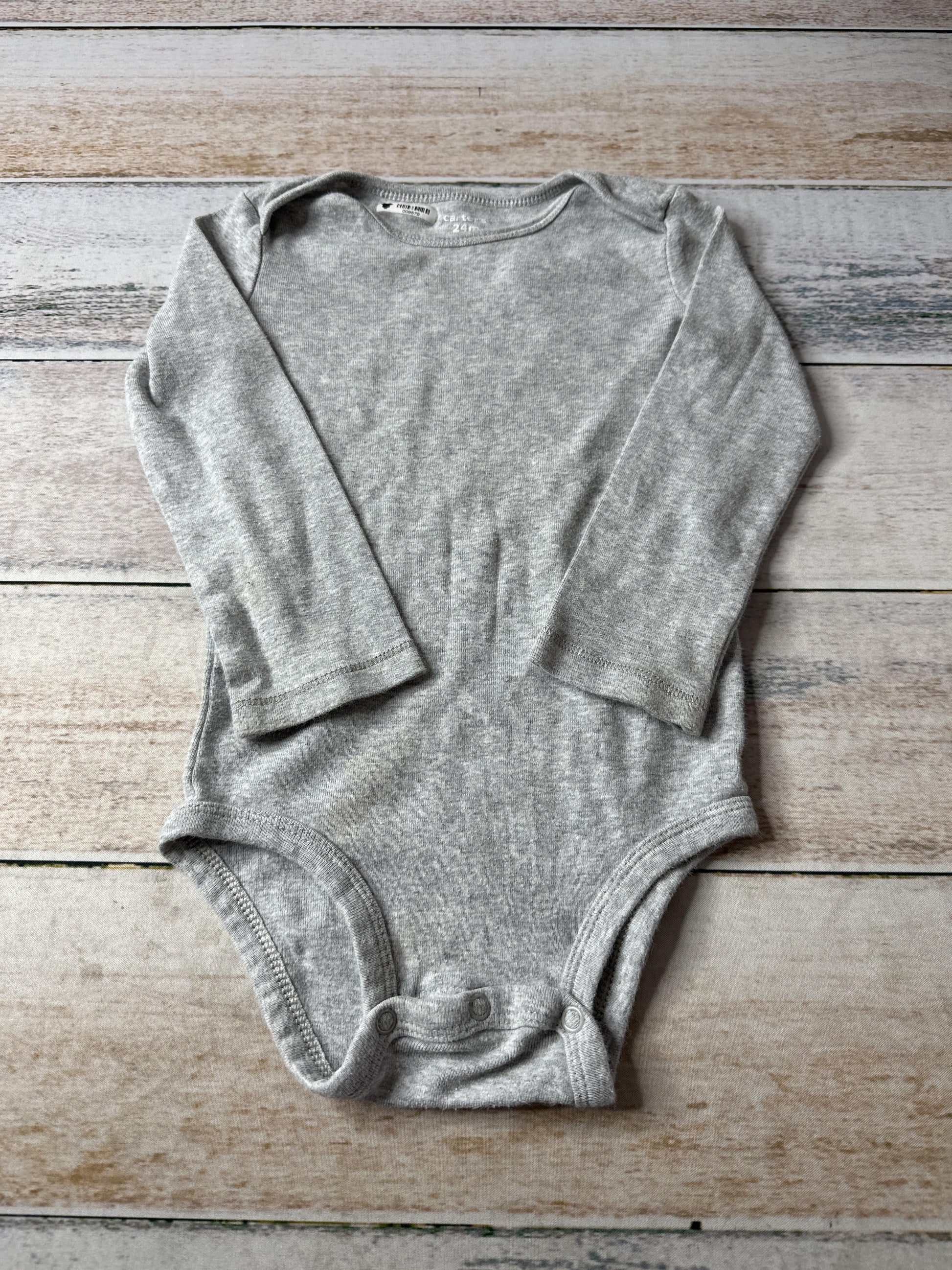 Carters Unisex Grey Onesie Size: 24 months Grey