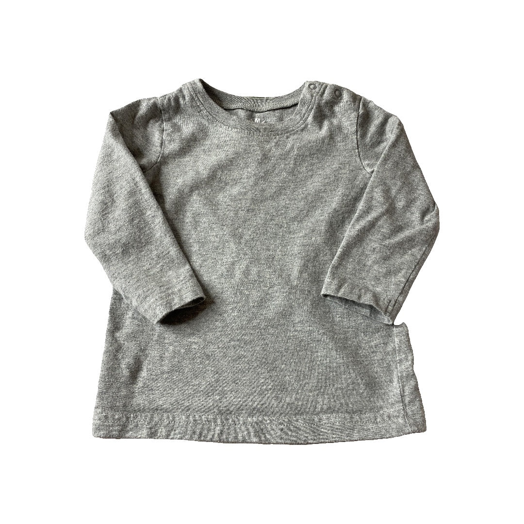 Primary Unisex Grey Long Sleeve Shirt Size: 12-18 months Grey