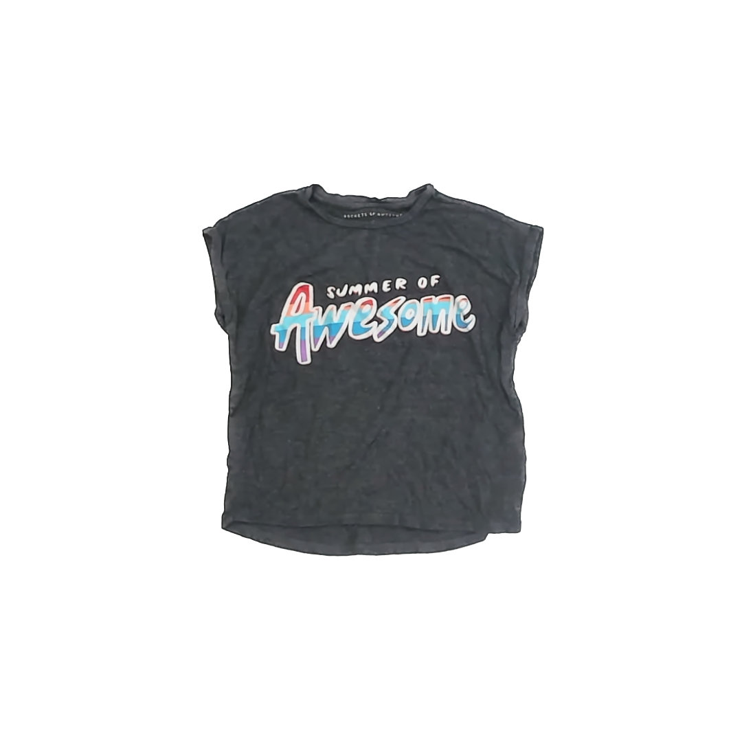 Rockets Of Awesome Girls Grey T-Shirt Size: 6 years Grey