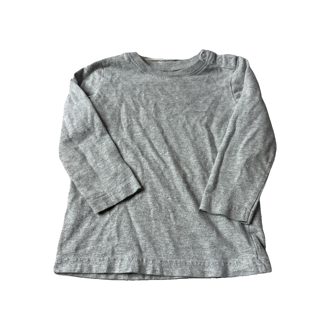 Primary Boys Grey Long Sleeve Shirt Size: 18-24 months Grey