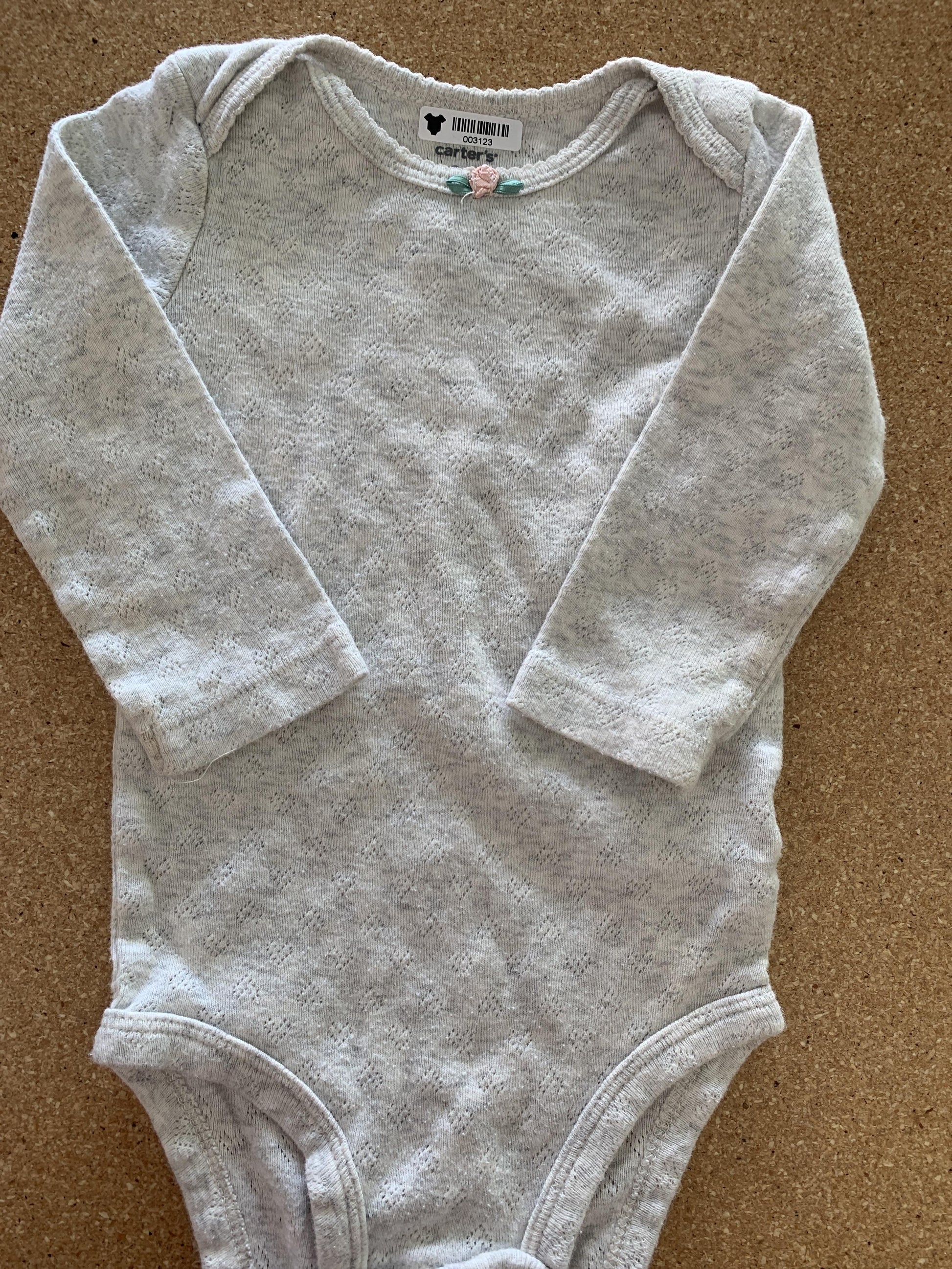 Carters Girls Grey Onesie Size: 9 months Grey