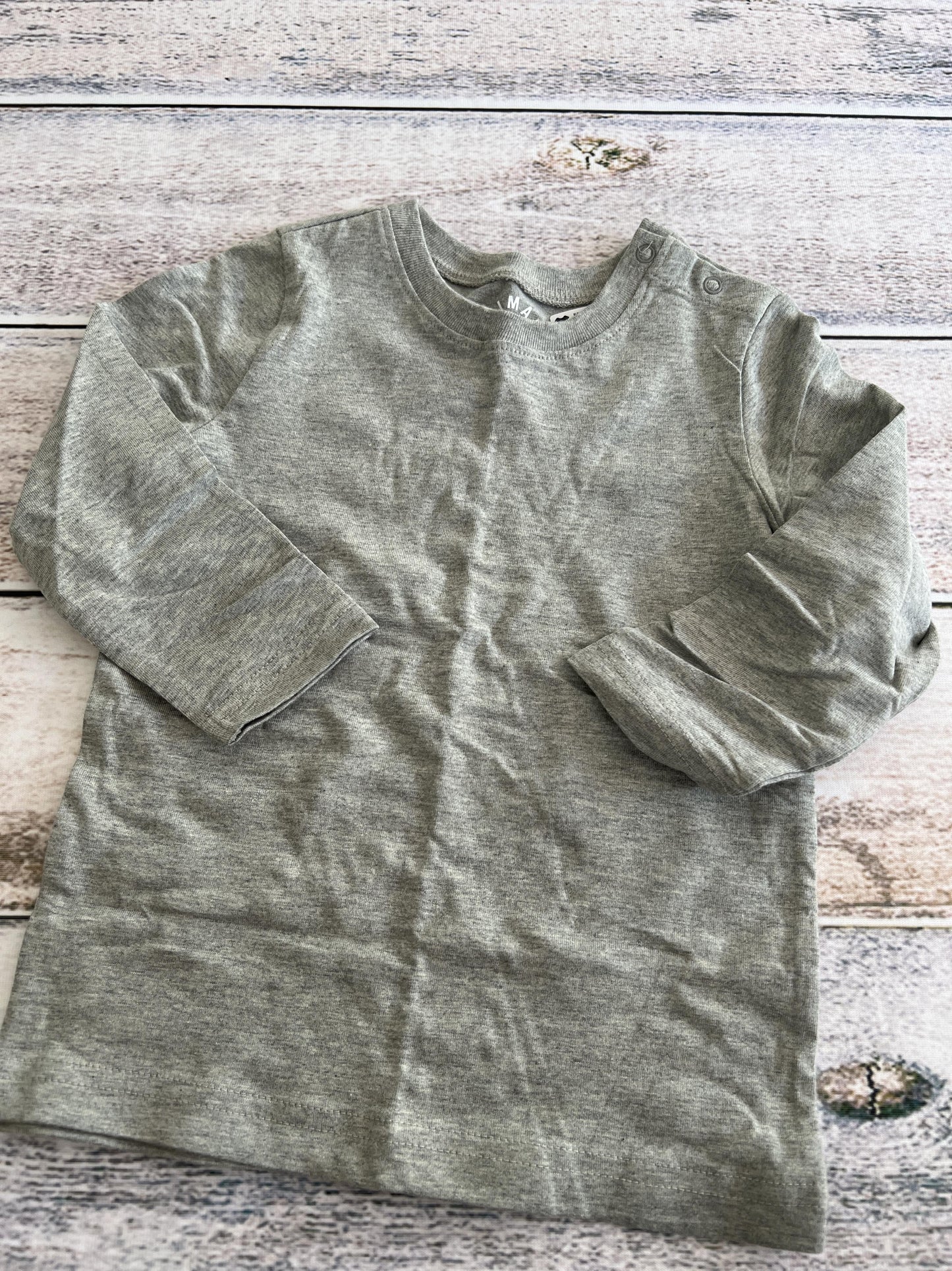 Primary Boys Grey Long Sleeve Shirt Size: 18-24 months Grey