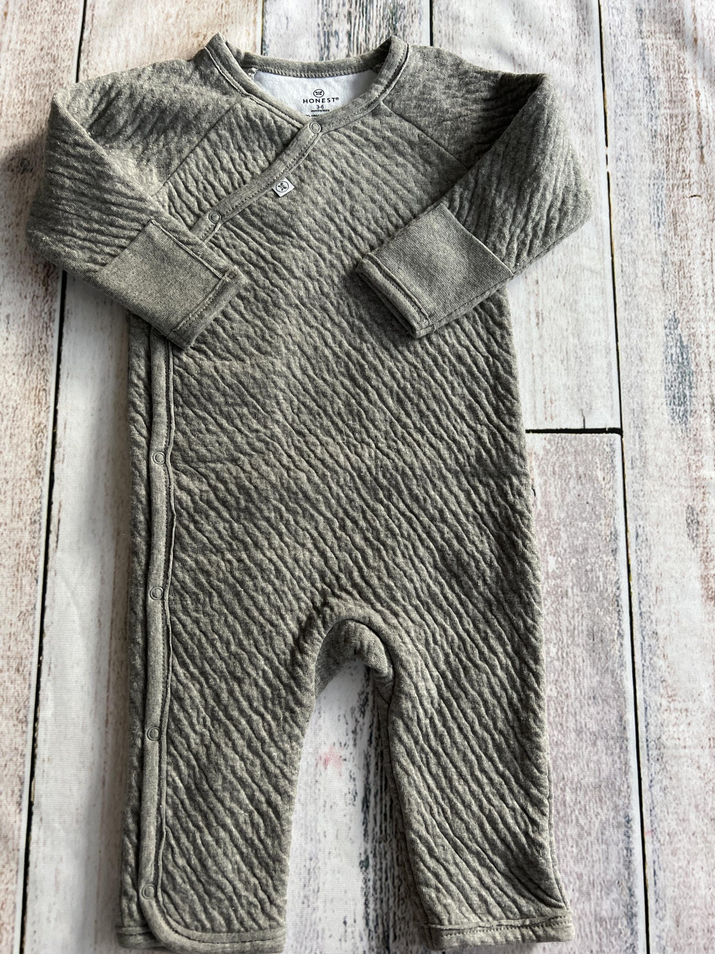 Honest co Unisex Grey Long Sleeve Outfit Size: 3-6 months Grey