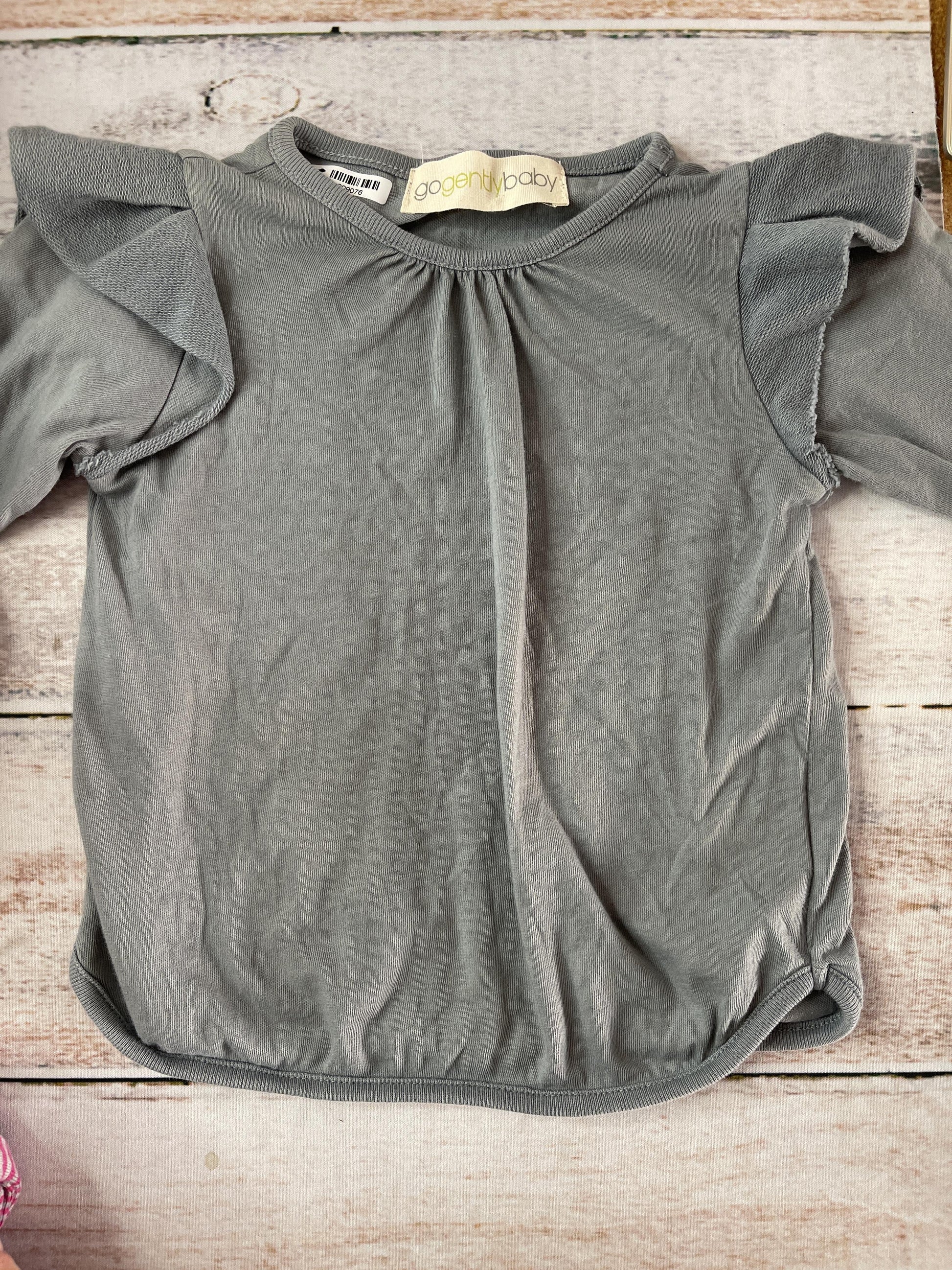 Go Gently Girls Grey Long Sleeve T-Shirt Size: 12 months Grey