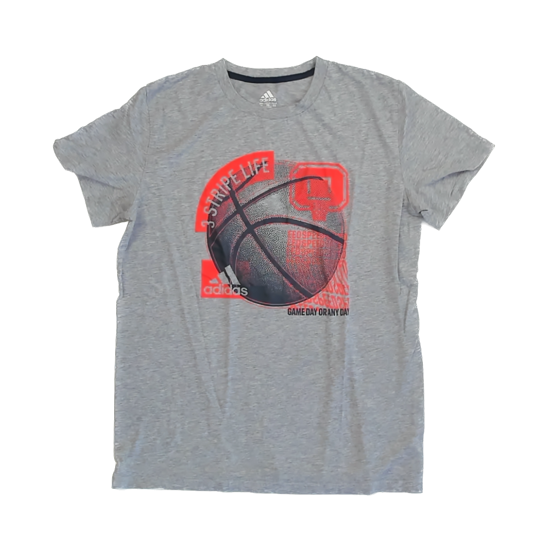 Adidas Boys Grey T-Shirt Size: Youth XL (18-20 Years) Grey