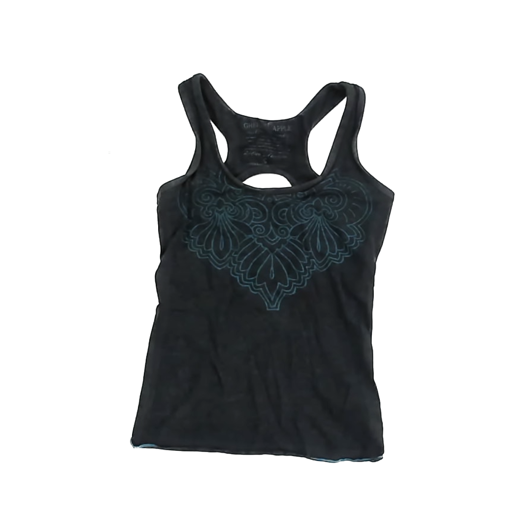 Green Apple Girls Grey Tank Top Size: Adult S Grey