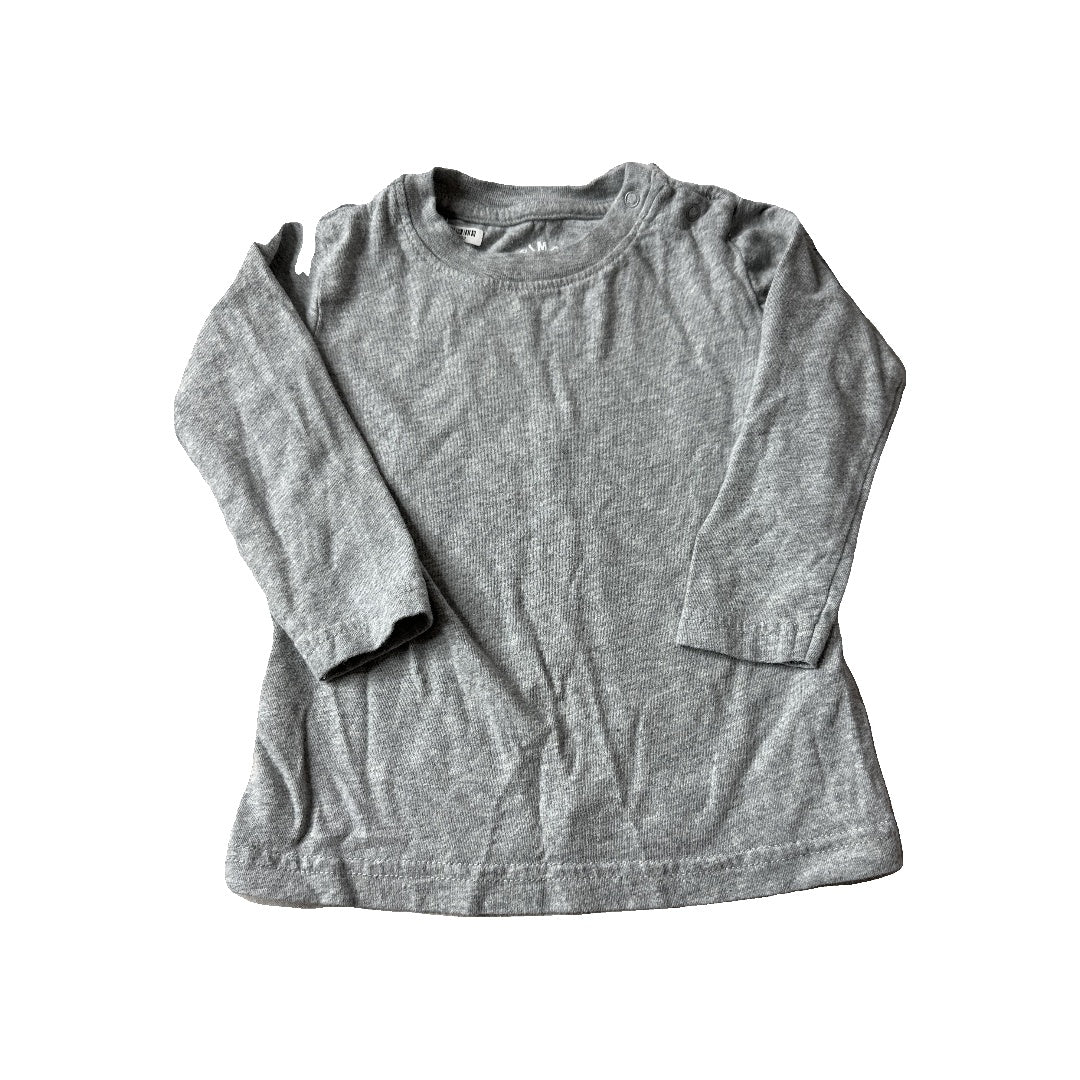 Primary Unisex Grey Long Sleeve Shirt Size: 12-18 months Grey