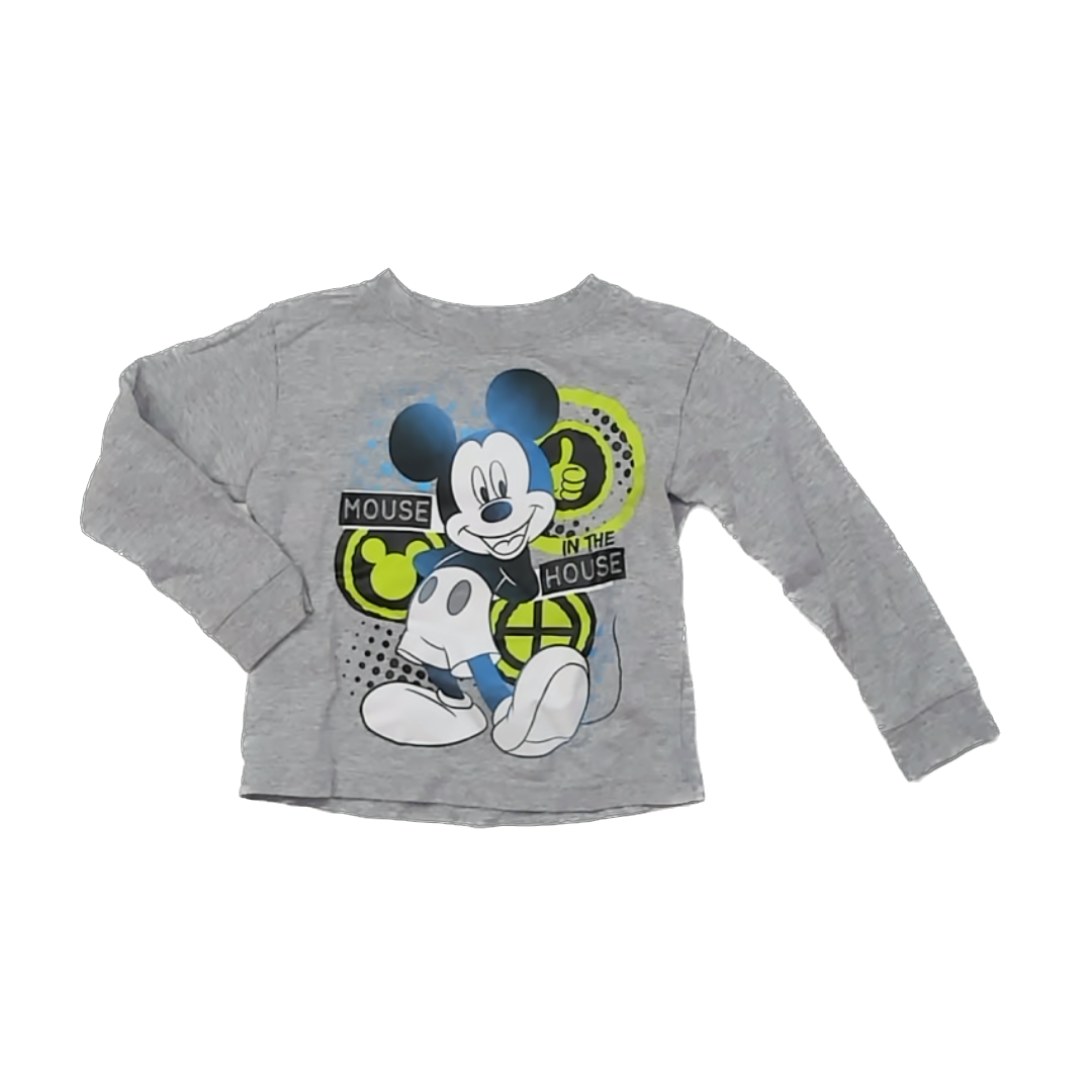 Mickey Mouse Boys Grey Long Sleeve T-Shirt Size: 3T Grey