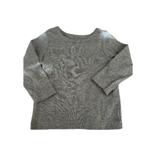 Girls Grey Long Sleeve T-Shirt Size: 9 months Grey