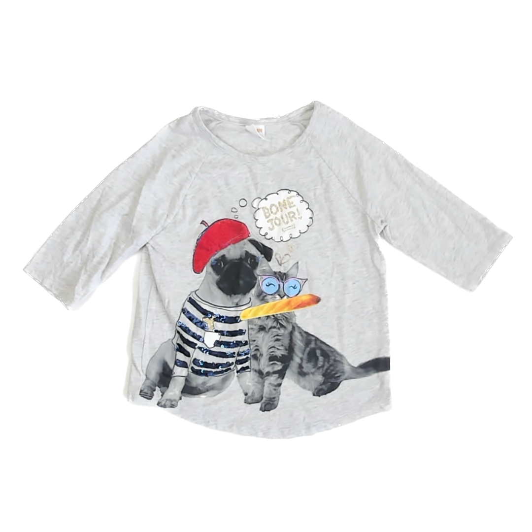 Gymboree Girls grey Long Sleeve Shirt Size: 6 Years grey