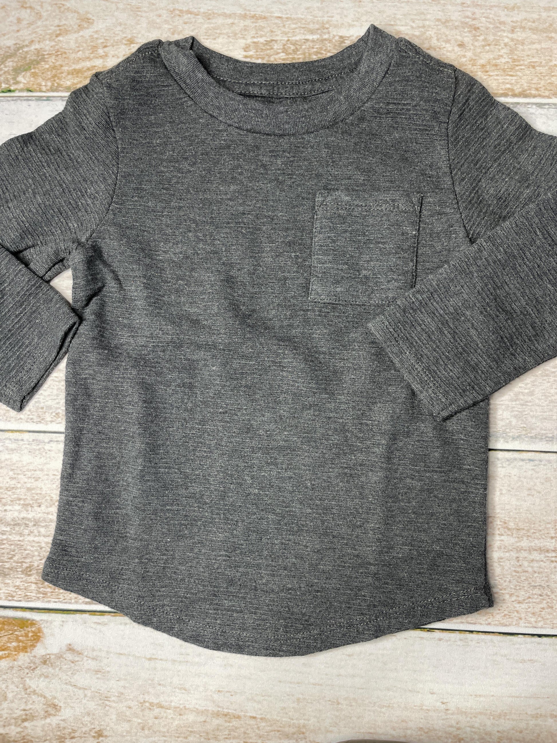 Cat & Jack Unisex Grey Long Sleeve T-Shirt Size: 2T Grey