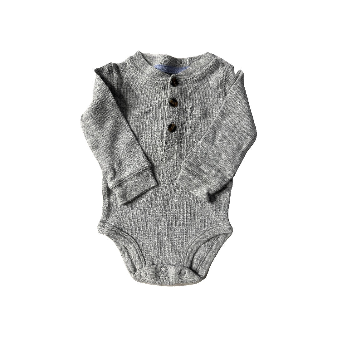 Carters Boys Grey Onesie Size: 3-6 months Grey