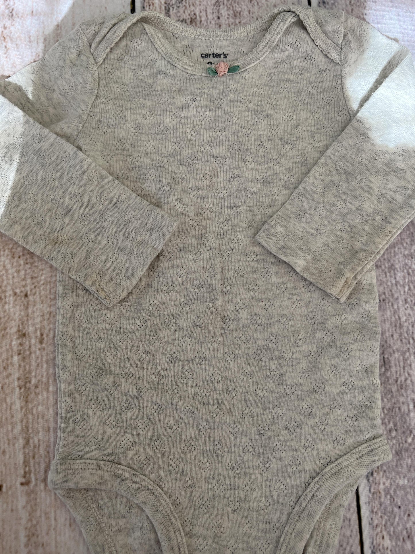 Carters Girls Grey Onesie Size: 9 months Grey