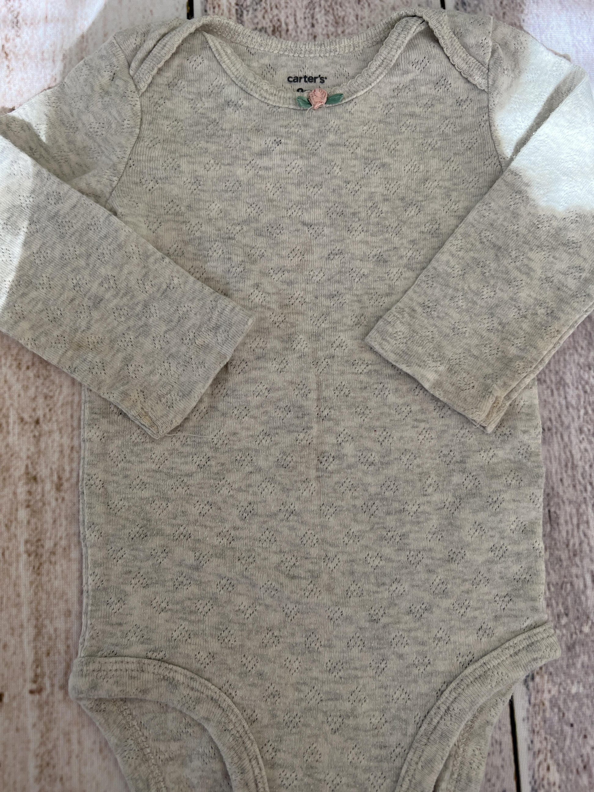 Carters Girls Grey Onesie Size: 9 months Grey