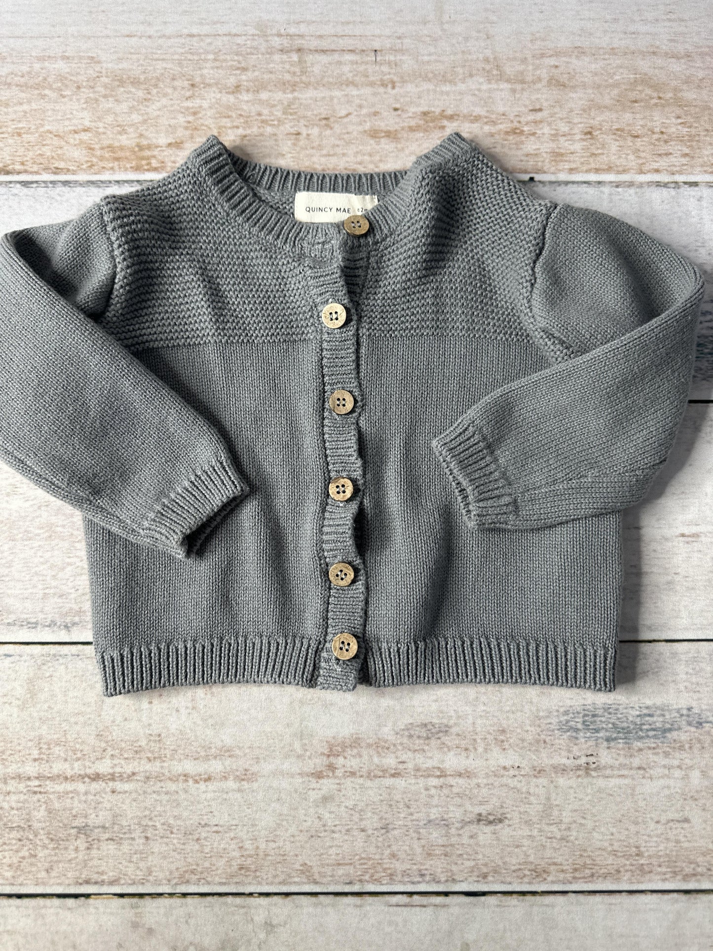 Quincy Mae Unisex Grey Sweater Size: 6-12 months Grey