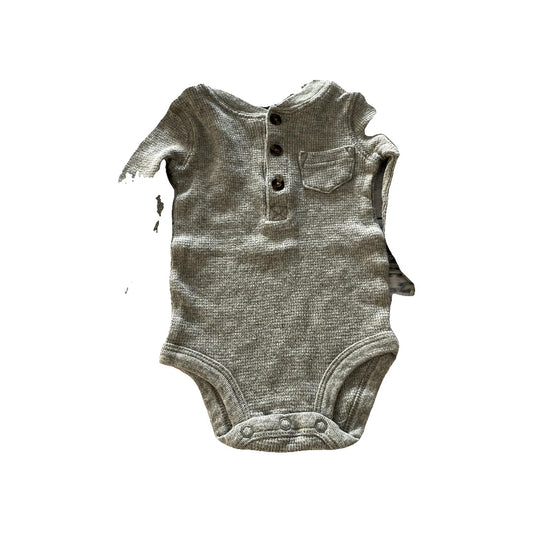 Carters Boys Grey Onesie Size: 6 months Grey
