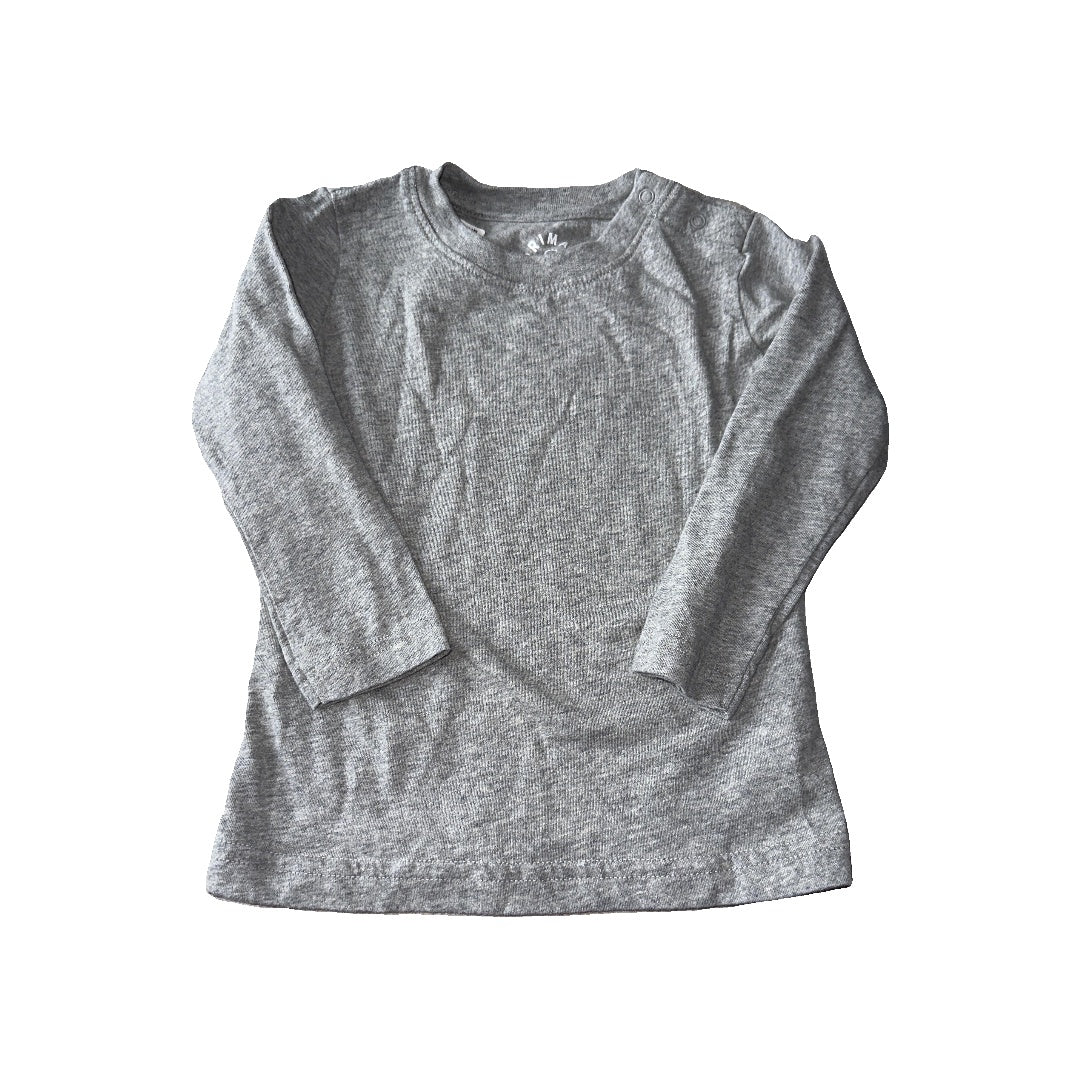 Primary Unisex Grey Long Sleeve Shirt Size: 12-18 months Grey