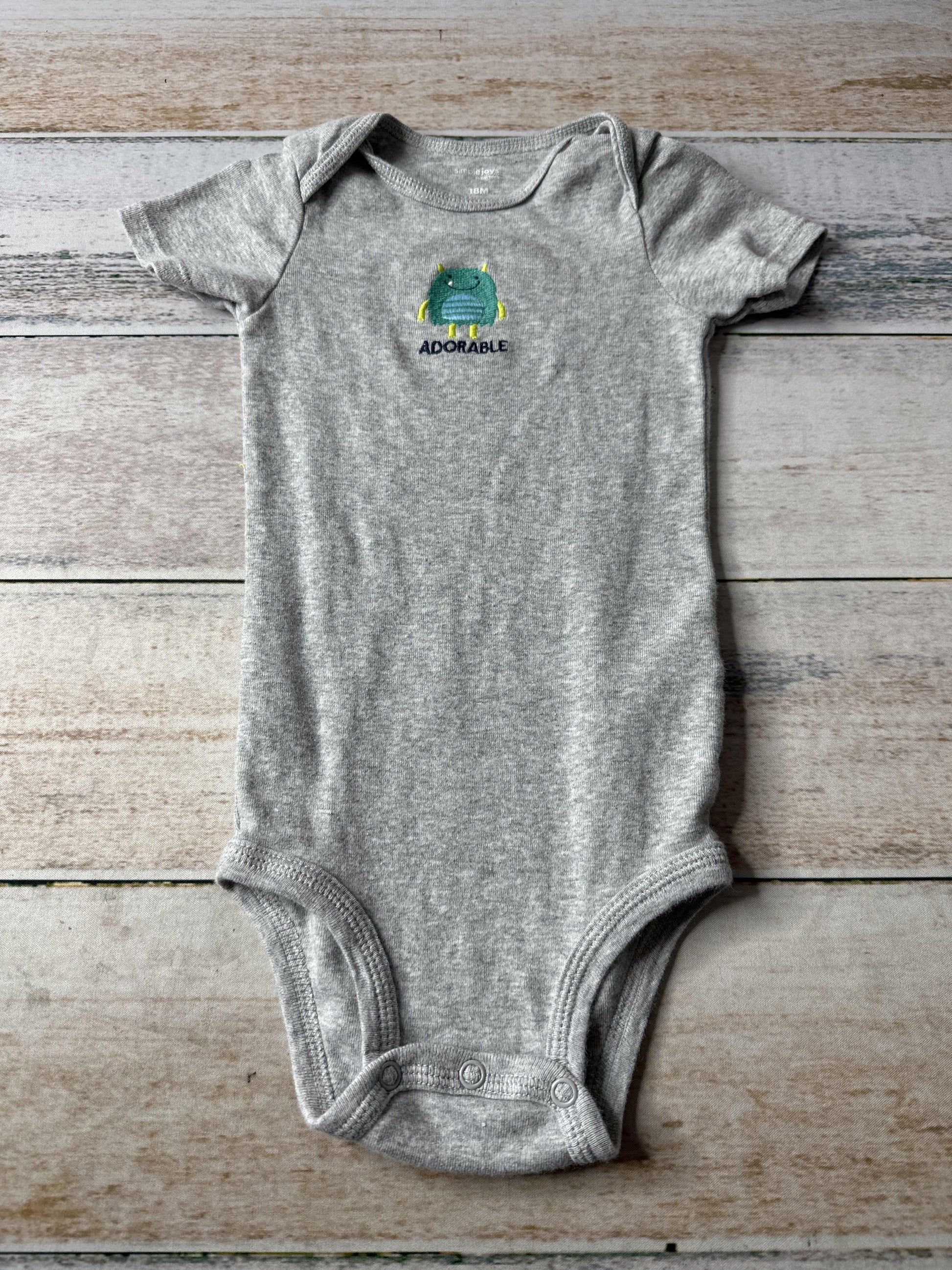 Carters Unisex Grey Onesie Size: 18 months Grey