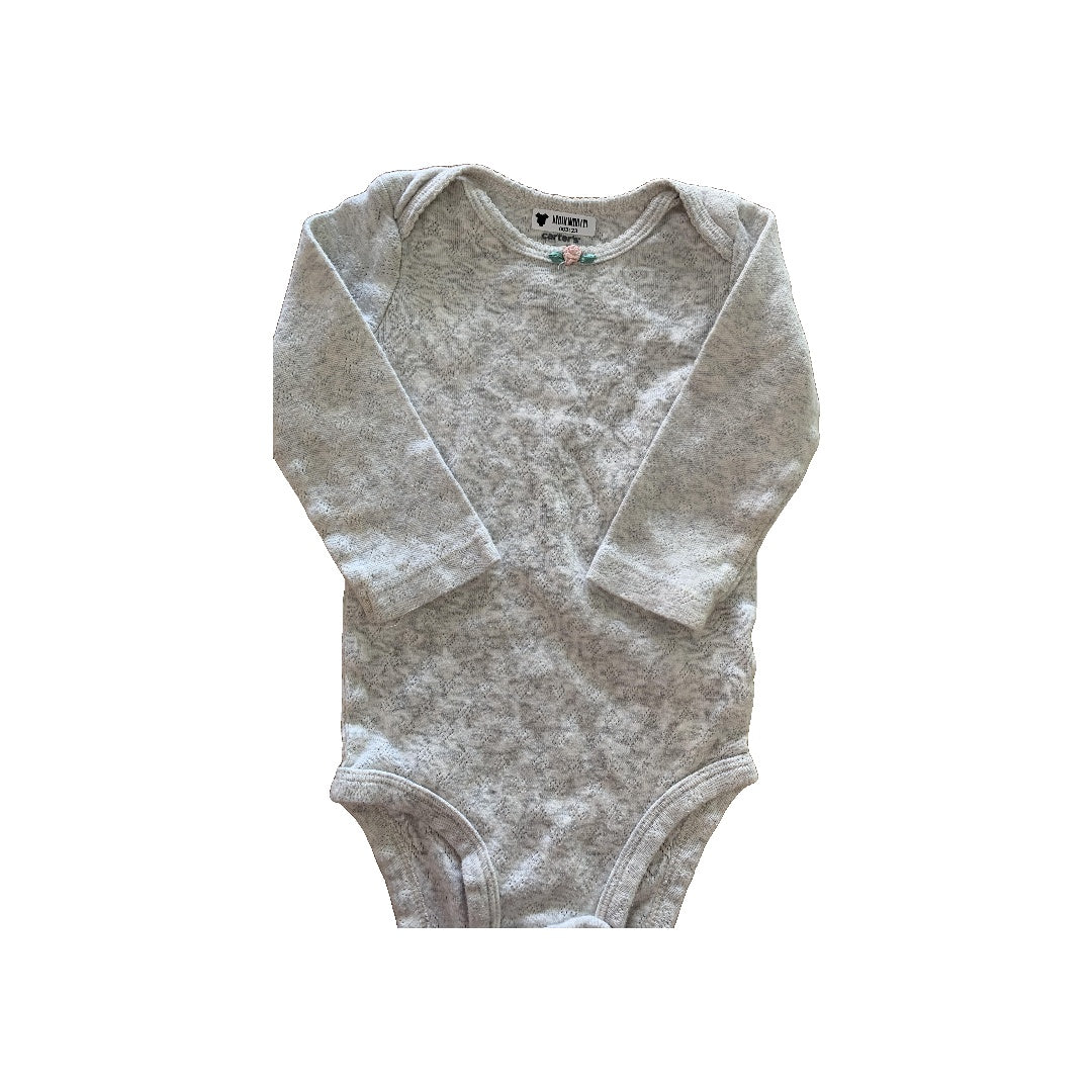 Carters Girls Grey Onesie Size: 9 months Grey