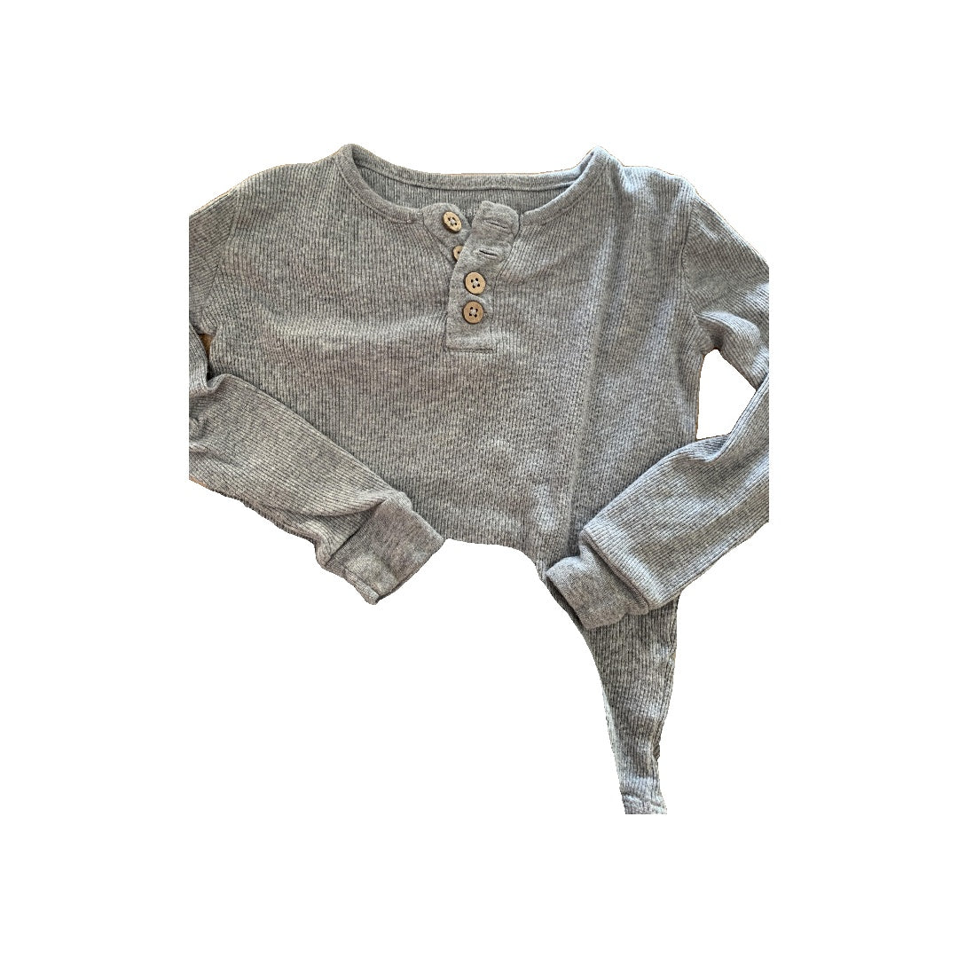 Burt's Bees Boys Grey Long Sleeve Shirt Size: 3T Grey