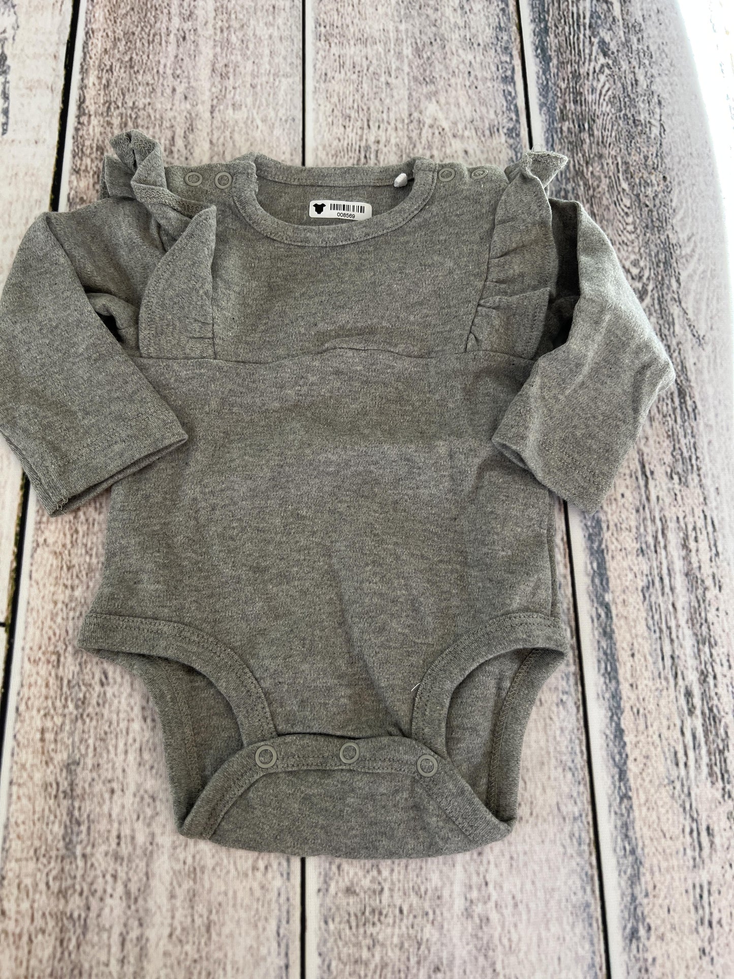 Oliver & Rain Girls Grey Onesie Size: 3 months Grey