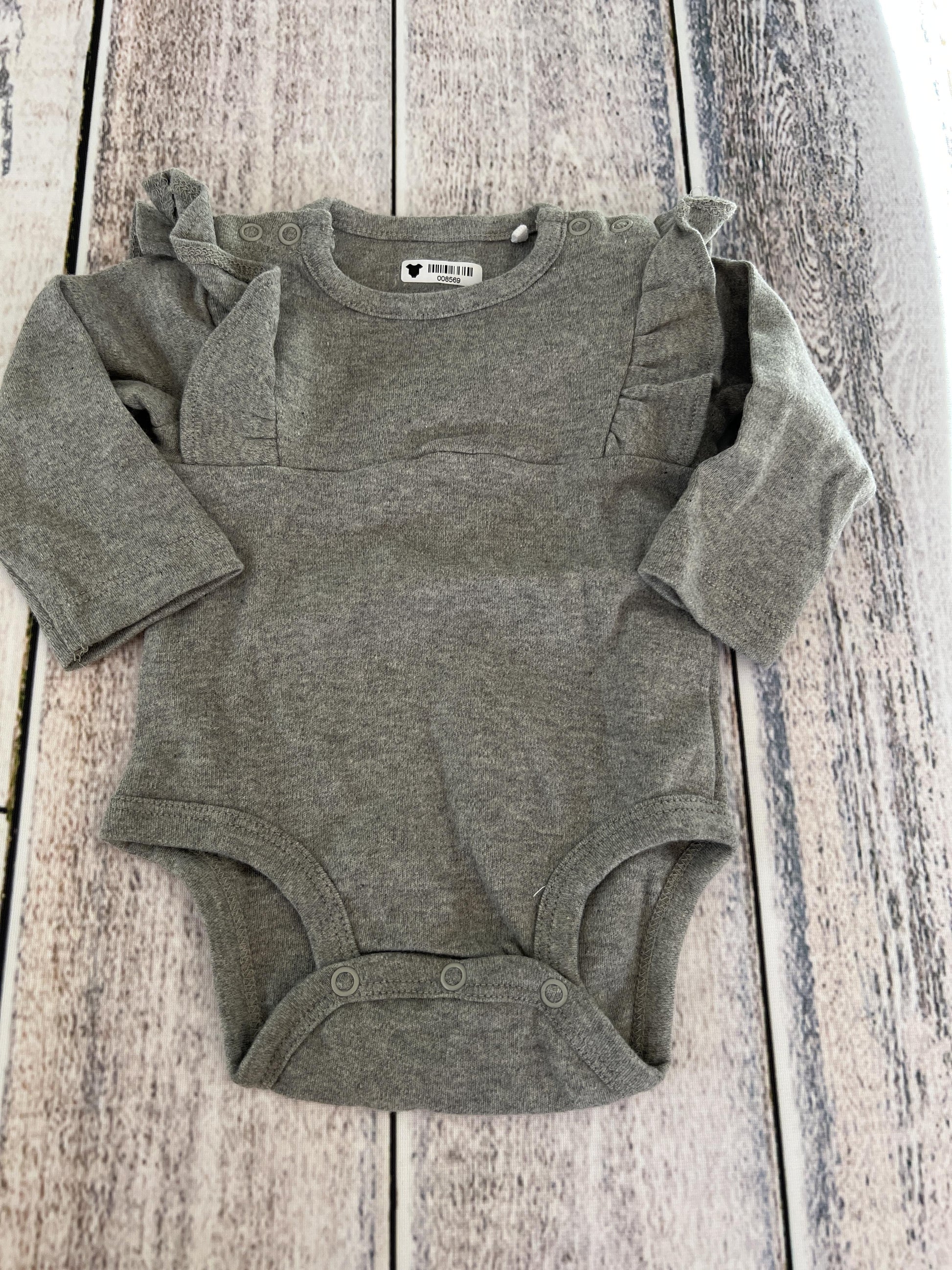 Oliver & Rain Girls Grey Onesie Size: 3 months Grey