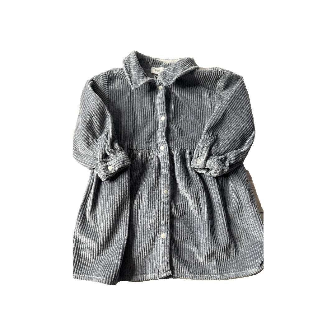 Zara Girls Grey Dress Size: 2-3 Years Grey