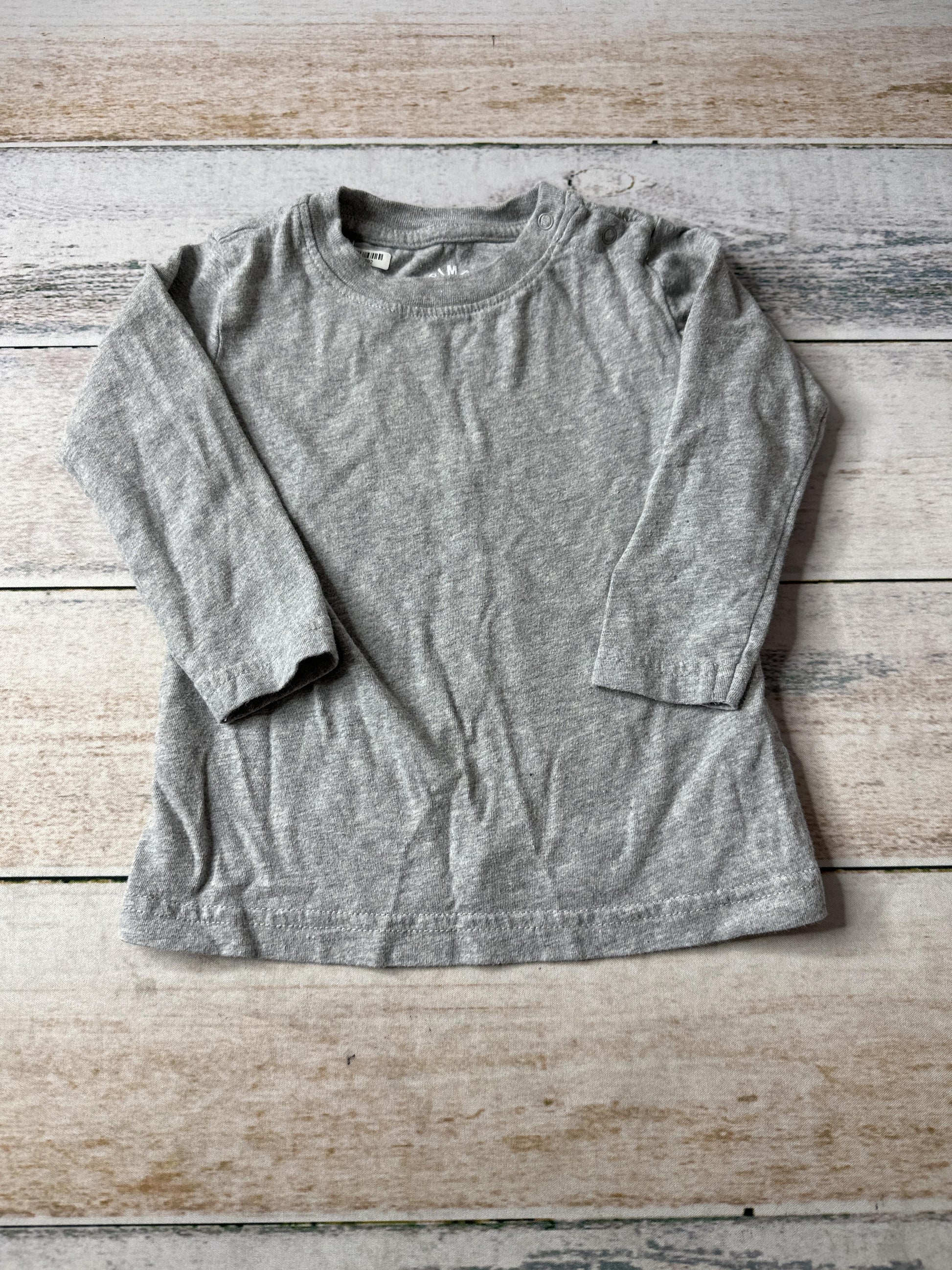 Primary Unisex Grey Long Sleeve Shirt Size: 12-18 months Grey