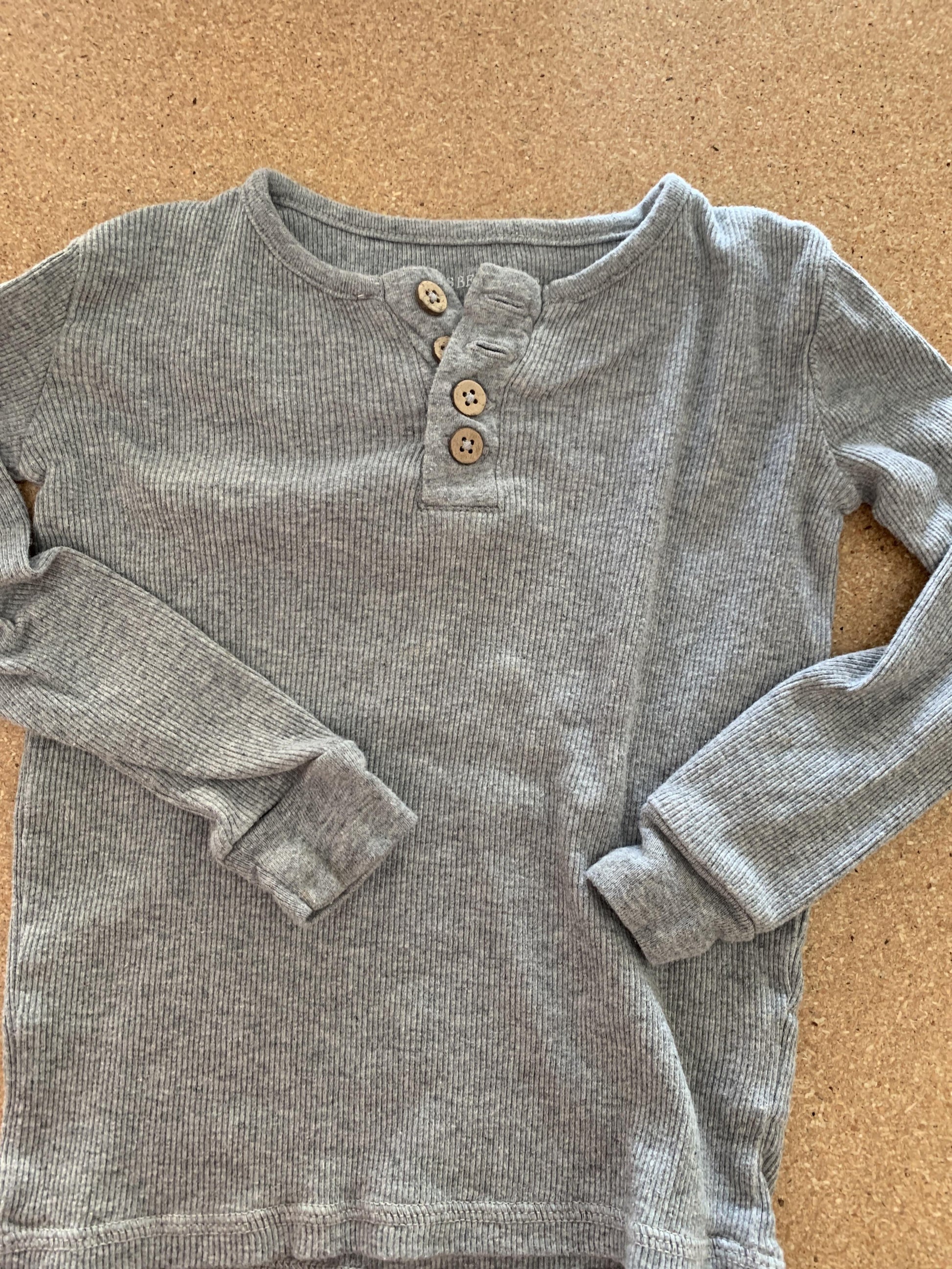 Burt's Bees Boys Grey Long Sleeve Shirt Size: 3T Grey