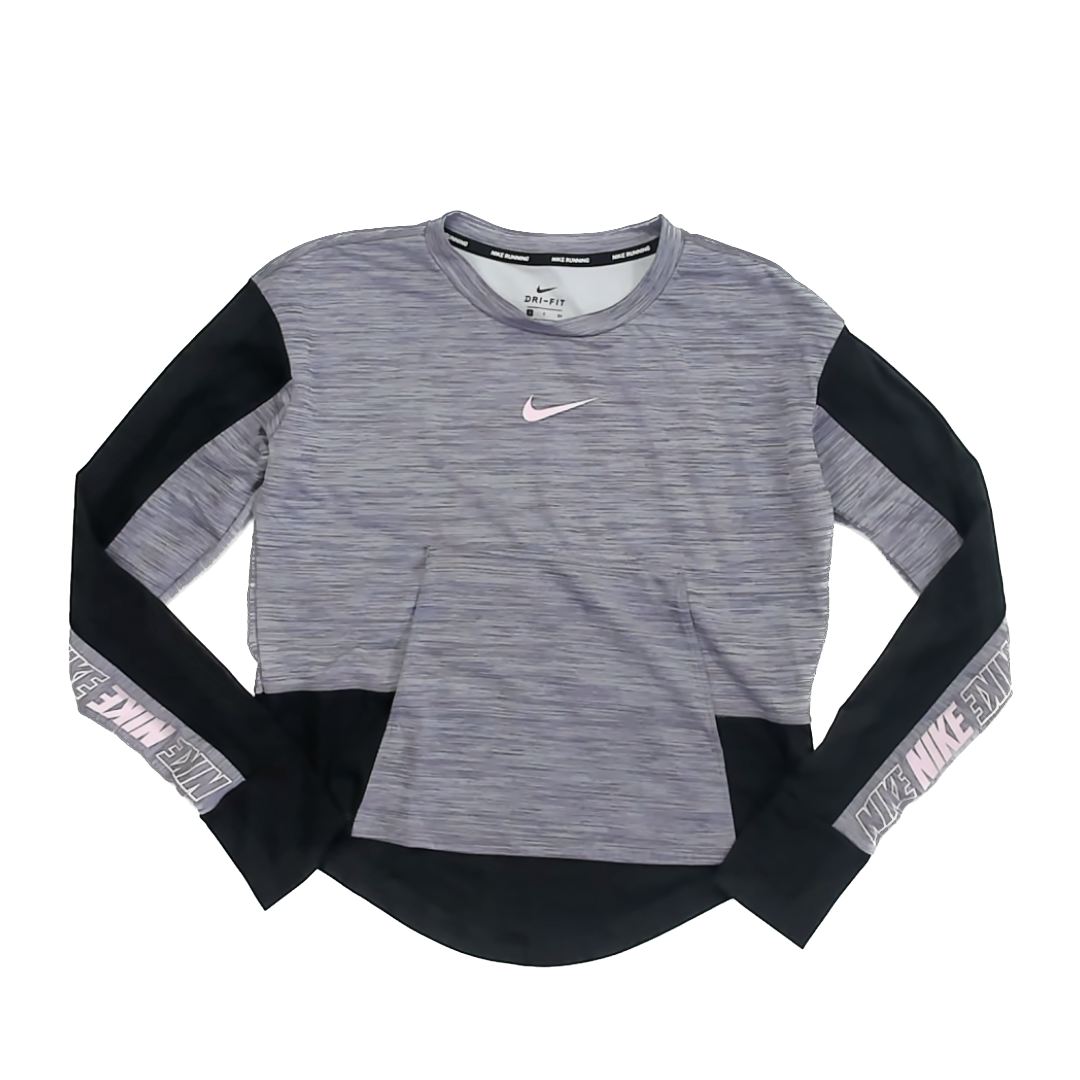 Nike Girls Grey Athletic Top Size: Adult S Grey